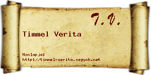 Timmel Verita névjegykártya